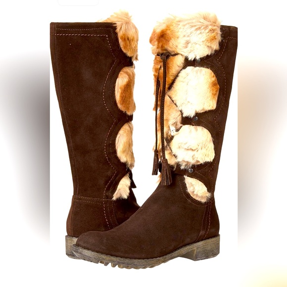 French Sole suede/fur boot - Picture 1 of 5